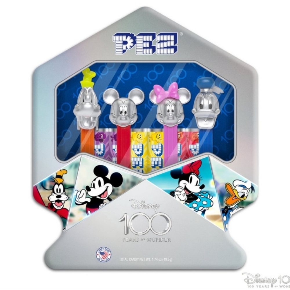 BUNDLE - PEZ Disney 100 Anniversary Mickey and Friends Collectible Tin